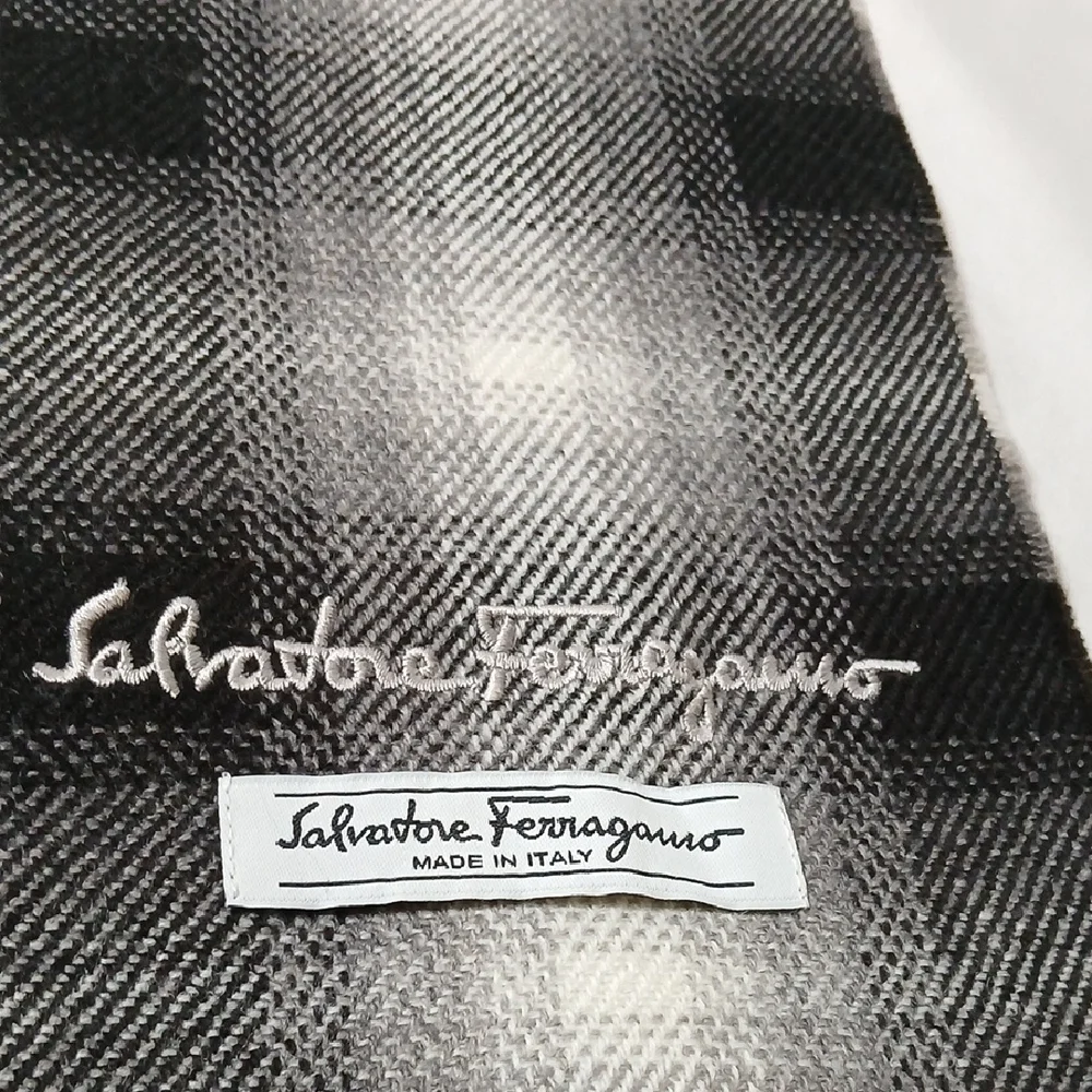 Salvatore Ferragamo Monochrome Checkered Scarf